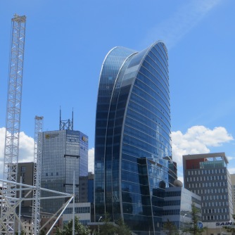 The tallest building in Mongolia, The Blue Sky Tower, houses luxury office and hotel spaces and signifies the rapid pace of building in Ulaanbaator.