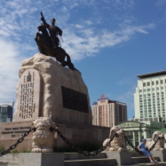 Statue of Damdin Sukhbaatar, a founding member of the Mongolian People’s Party.